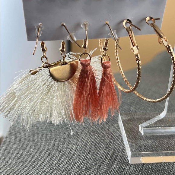 Hoops Dangle Drop Tassel Stud Earrings New Jewelry - Picture 3 of 3